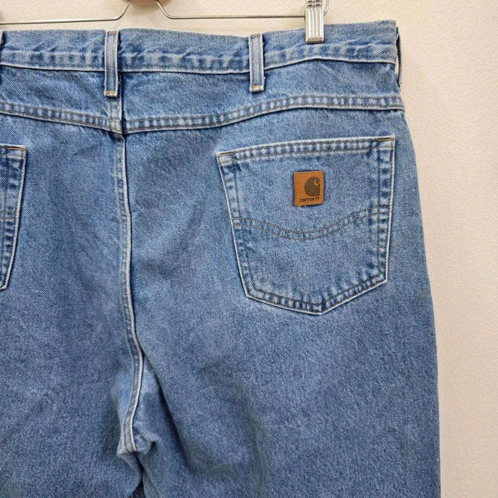 Carhartt B180 STW Traditional Fit Jeans Men 42x34 Stonewash Blue Cotton Workwear